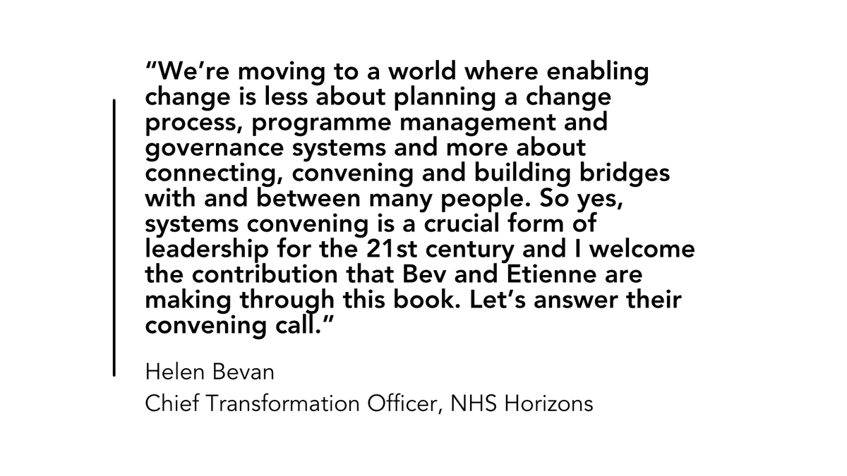 I was excited to provide one of the forewords to an important new eBook on Systems Convening, a crucial leadership capability for the 21st century. You can download the book for free &amp; register for the launch webinar on 2nd September here: wenger-trayner.com/systems-conven… Open to all