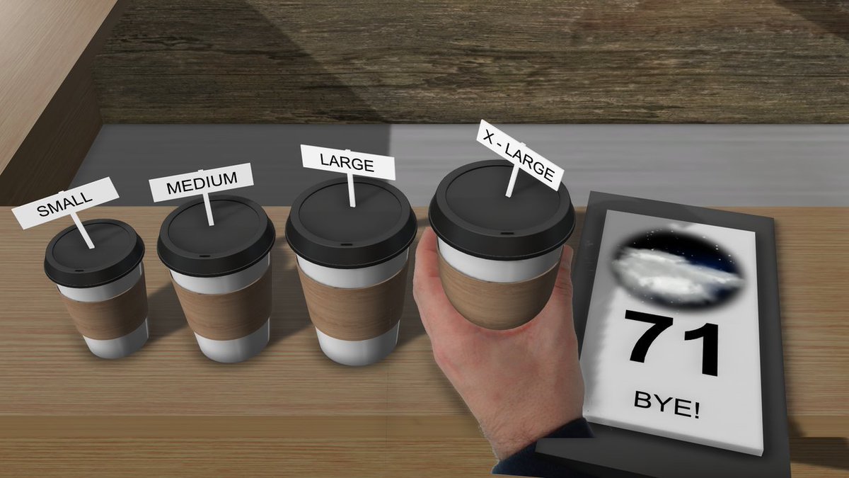 For Kristi's last day on the weekend AM show, here's an XL hot coffee!