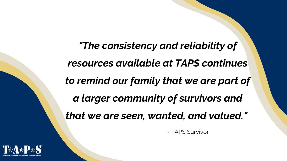 TAPSorg's tweet photo. There is always hope. And sharing healing we've experienced can help another going through similar struggles. We're grateful to all our TAPS Family for being there for each other with encouraging words & open hearts. Especially during these challenging times.
#TAPSfam #BeThere https://t.co/NZeknkIlqN