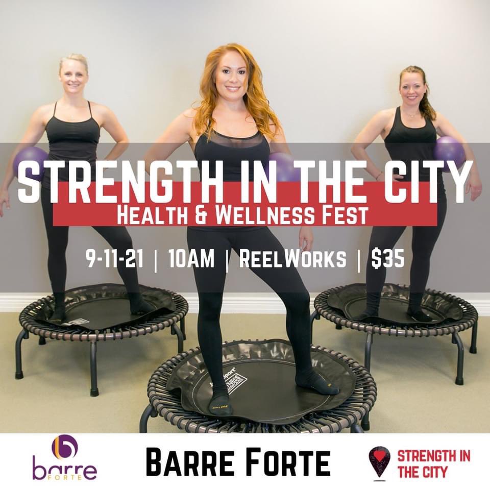 BarreForte's tweet photo. Mark your calendars for September 11th at 10am! Barre Forte will be bringing the heat to this years Strength In The City Event.  Featuring a 30 Minute Bar(re)bound event with our infamous bouncer Sofia! https://t.co/JzQD2jc26l
