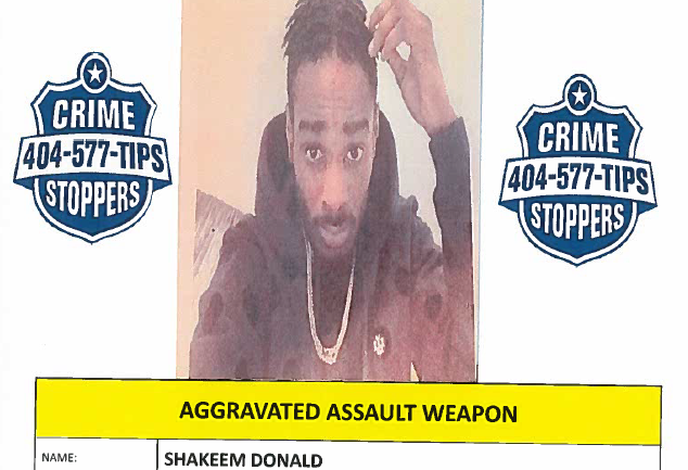 DeKalb County Sheriff’s Office Fugitive Unit: Wanted Shakeem T. Donald, 25, of Stockbridge, GA. on   Aggravated Assault charges in connection with the Feb. 10, 2021 shooting of Deondre Earl. Call CrimeStoppers @ 404-577-TIPS.