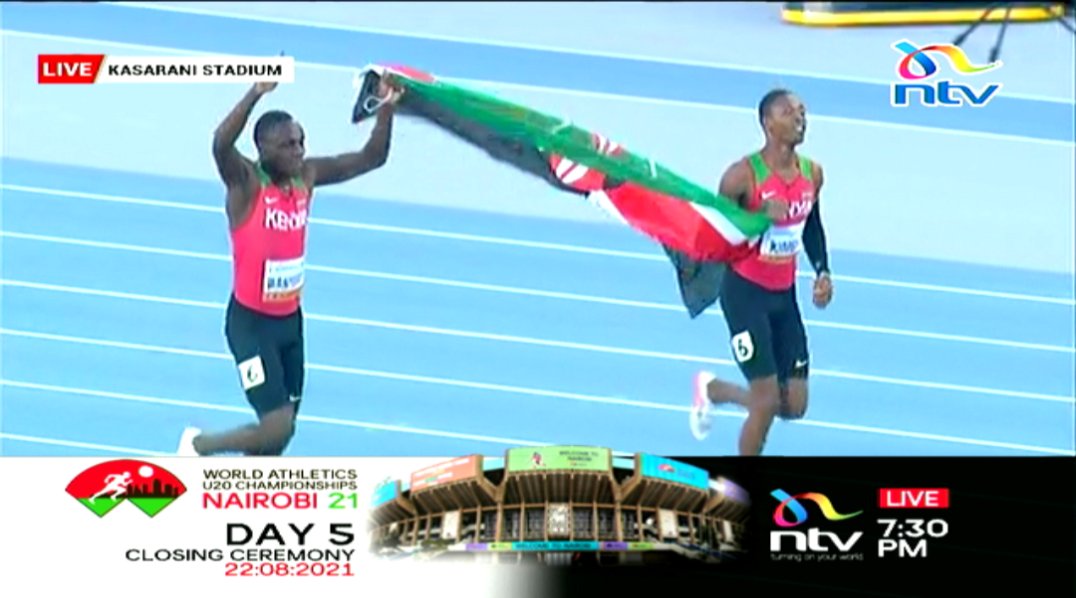 Kenya gets bronze in men's 4*400m relay as Botswana and Jamaica win gold and silver at Kasarani respectively.

#WAU20Nairobi21 #WorldAthleticsU20 #LetsGoKenya