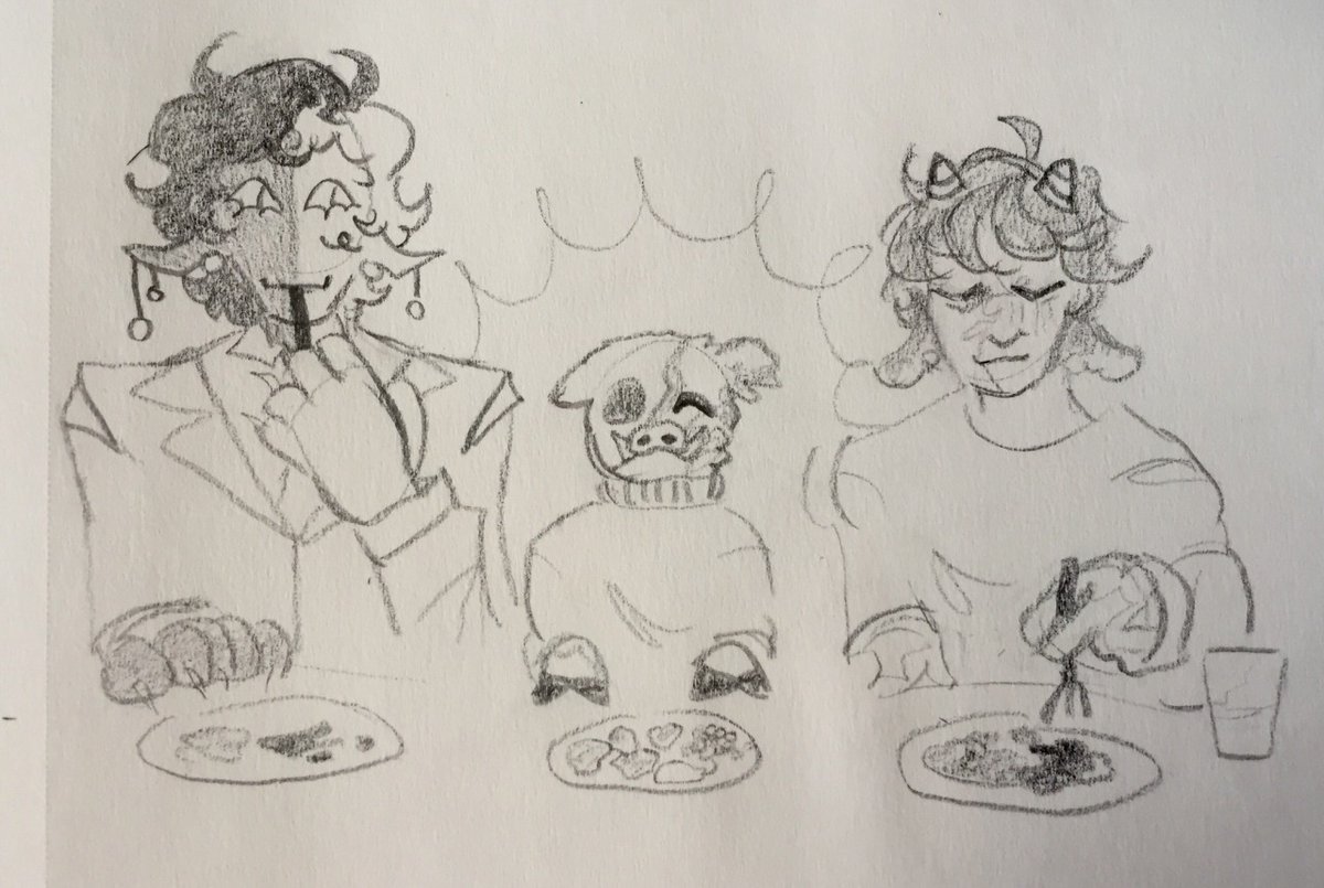 family dinner time !!! :D
   (have some traditonla art !)
(#ranboofanart #tubbofanart #beeduofanart) 