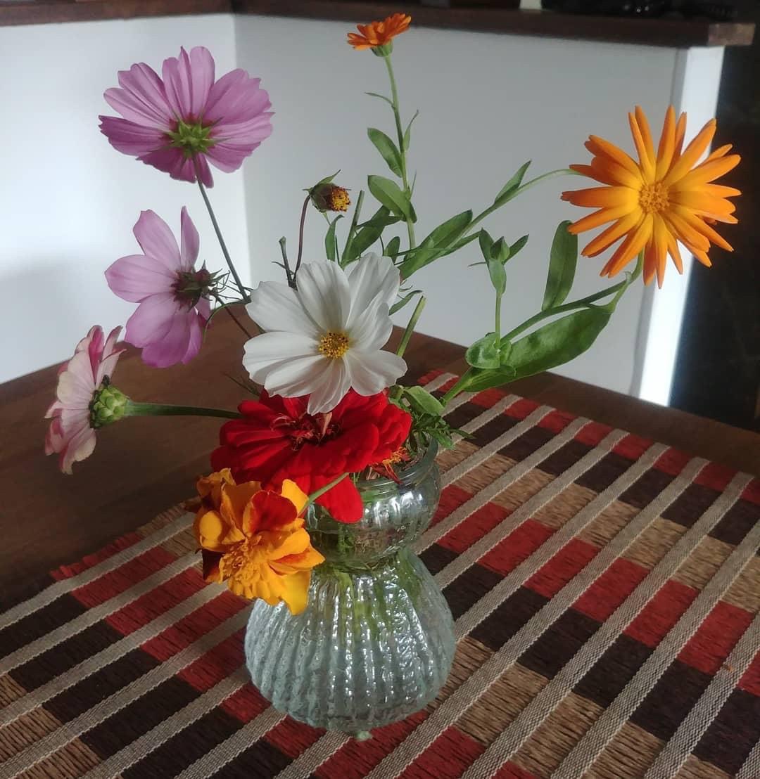 Elokuun hehkuvat värit. Minulle syksyn odotus on aina ollut uudistumisen ja uudistamisen aikaa. Luovuus hiipii esiin ja saattaa yllättää itsenikin. #kukkahullu #värit