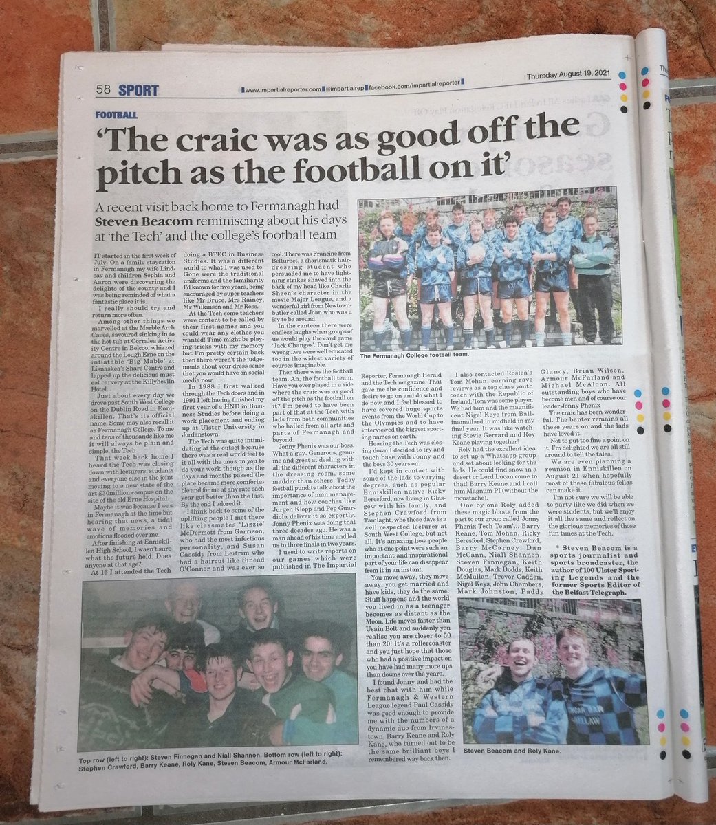 RickyBeresford's tweet photo. 30yrs on…what a nights craic in The Horseshoe,  Enniskillen last night with my old college team mates and friends ⚽️ #FermanaghCollege #30YearReunion https://t.co/XeY4UoLAyZ
