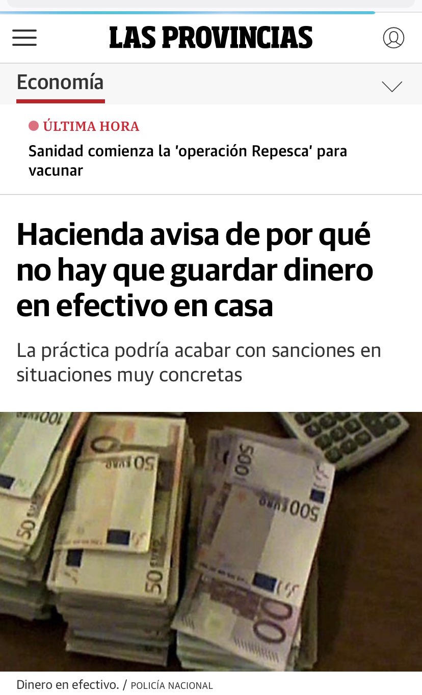 Hacienda avisa de por qué no hay que guardar dinero en casa