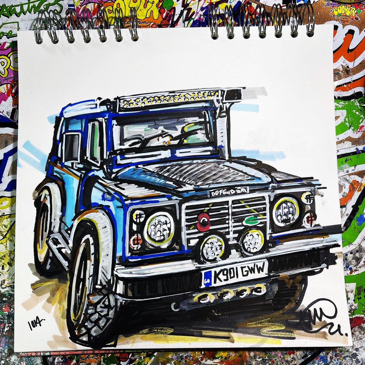 Popbangcolour's tweet photo. Thereβs a bit of @LandRover_UK theme to the most recent #ContinuousCar drawings created @UKmotorshow
Watcha think to these two Defenders?
#LandRover #continuouswheels https://t.co/Z5Gr05f4tK