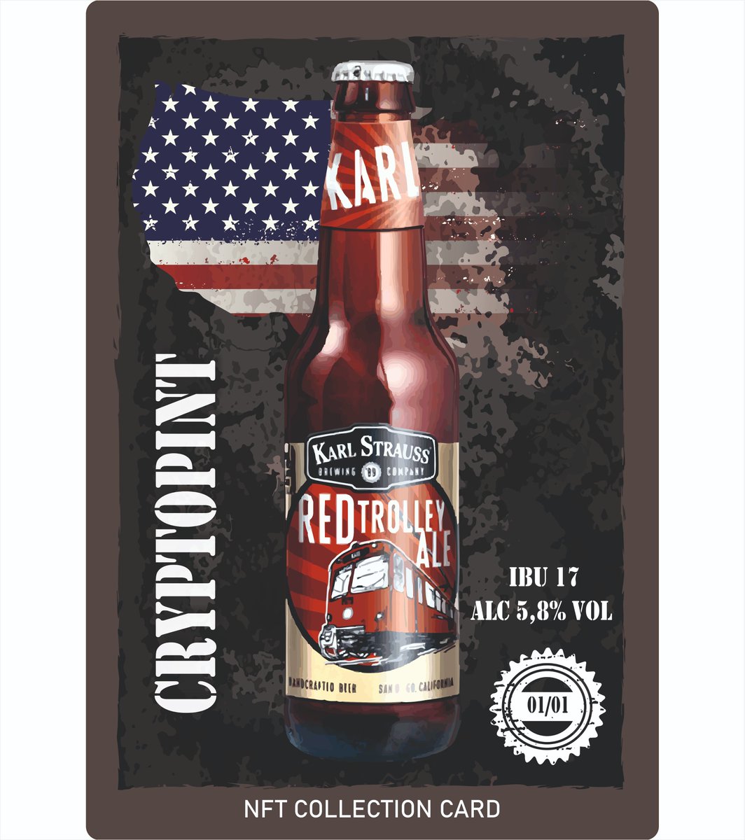 Cryptopint_'s tweet photo. Minted 1 more #NFT coin based on #ERC721 with the image of #RedTrolleyAle from #USA.
#NFTs #NFTcollectibles #NFTcards #nftcollectiblecards #nftcryptopint_ #nftcryptopint #Beer #Coins #RedTrolleyAleBeer
https://t.co/CofbBKARkB https://t.co/R5SUoQ8Jns