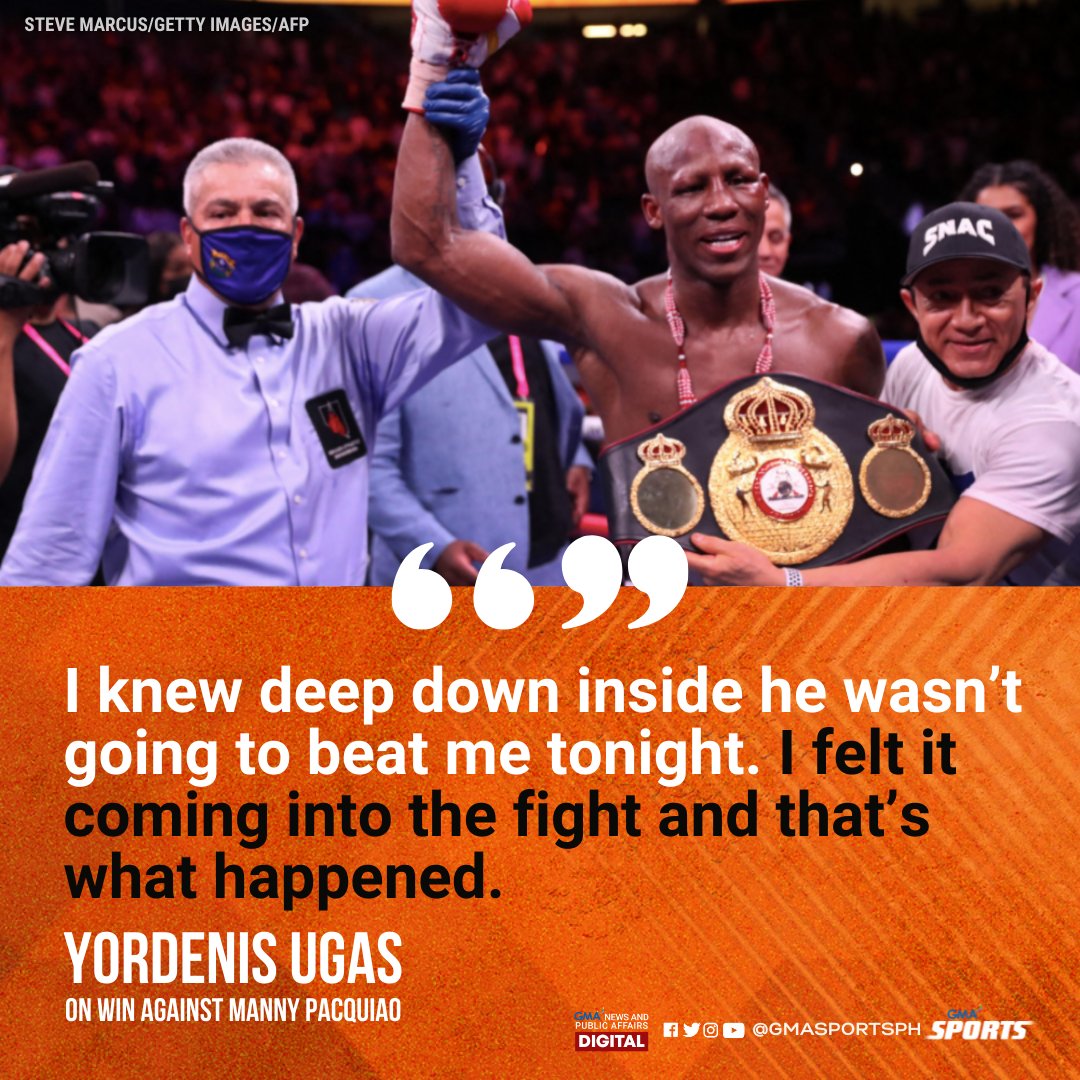 Even before stepping onto the ring against the legend Manny Pacquiao, Cuban boxer Yordenis Ugas knew he was going to walk away with the win. #PacquiaoUgas 

READ: bit.ly/3khvdxF