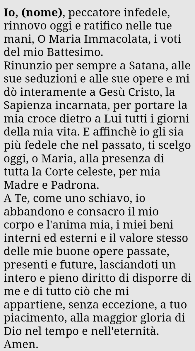 ATTO DI CONSACRAZIONE AL CUORE IMMACOLATO DI MARIA
scritto da San Luigi Maria Grignion de Montfort