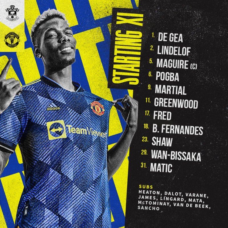 ManUtd_ID's tweet photo. Susunan pemain United malam ini! Kami akan bermain dengan Jersey ketiga! 🔵🟡

Reply tweet ini dengan prediksi dan opini kalian, Reds! 😤

#MUFC #SOUMUN https://t.co/YknDHlVpWF