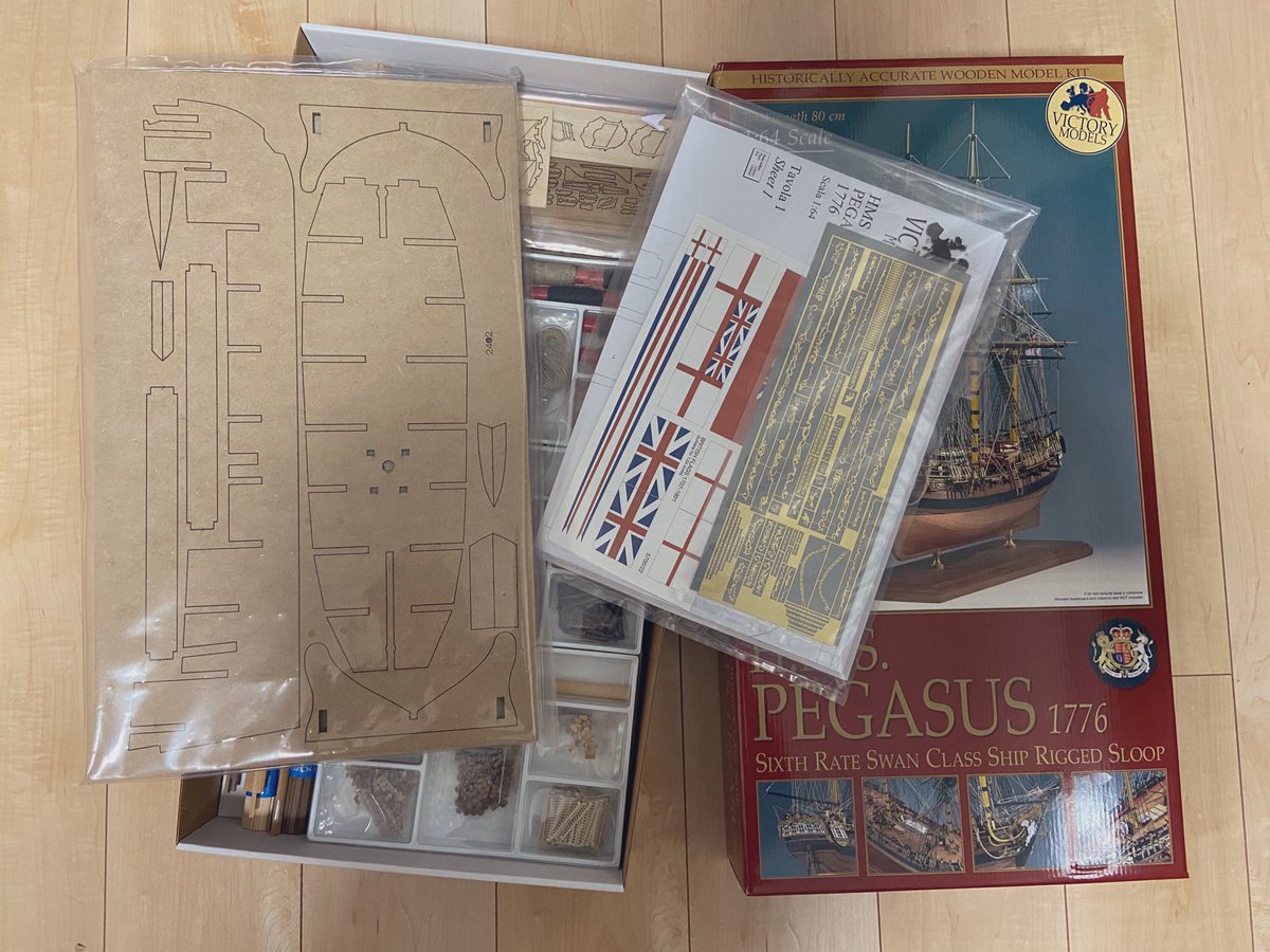 morley_craft's tweet photo. H.M.S.Pegasus 1776 ①
昨年から製作を始めたペガサスの制作過程を載せとこうと思います。(2020/3/25購入) https://t.co/IkC58WBGs3