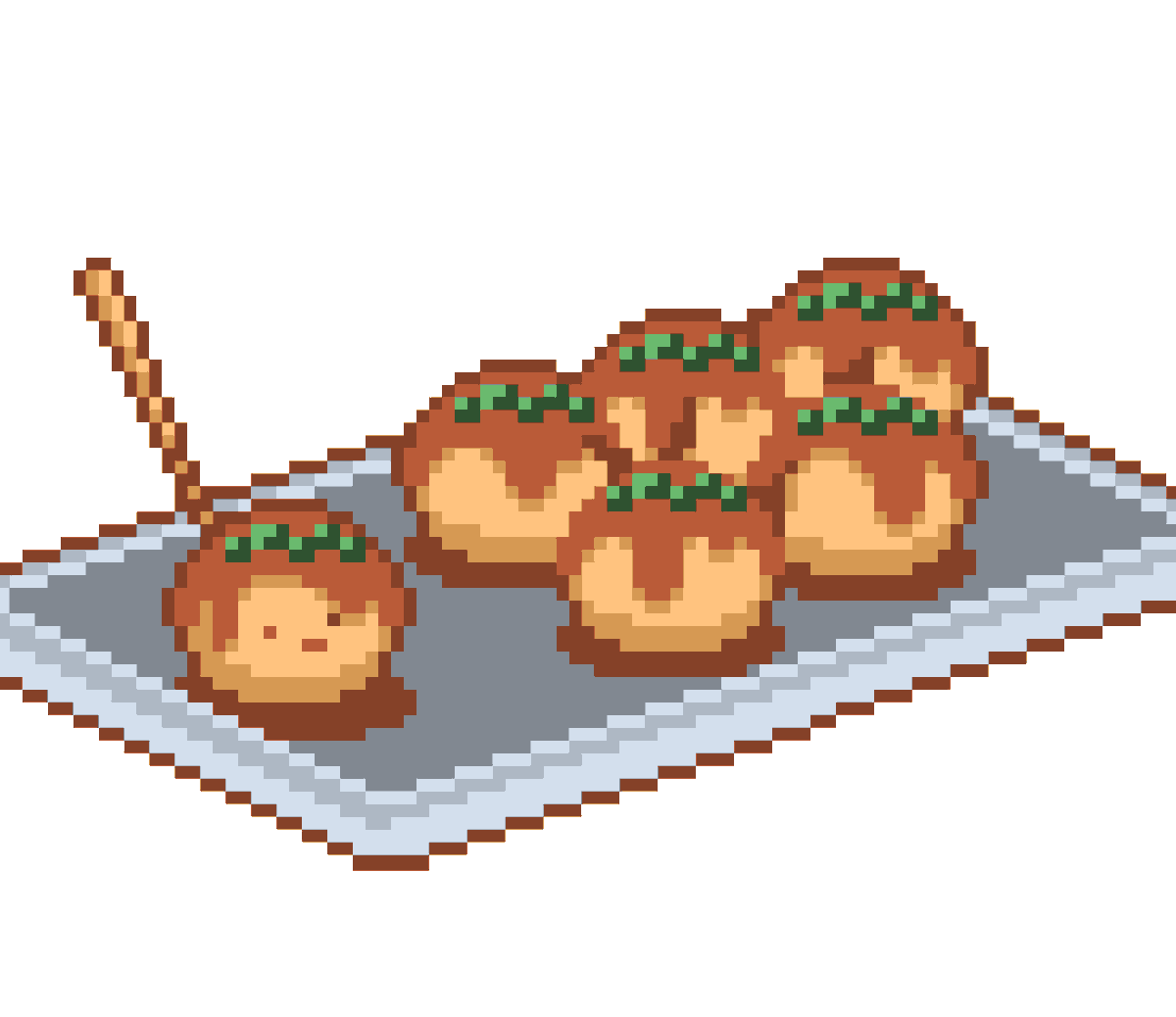 「食べ物ドット絵40種、LINEスタンプにサイズ調整しつつブラッシュアップという名」|asahaのイラスト