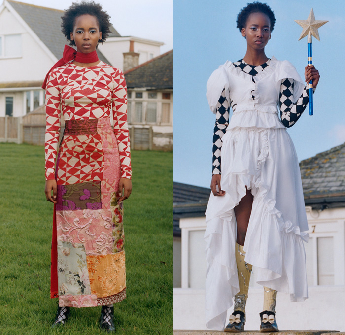 FashionWeekDJO's tweet photo. https://t.co/bLEgKqb25R Preen by Thornton Bregazzi 2021 Pre-Fall Autumn Womens Lookbook #PreenByThorntonBregazzi #Preen #PreFall2021 #PreFall21 #geometric #patchwork #jacquard #brocade #flowers #floral #upcycled #recycled #ruffles #check #prairiedress #fashion #style #womenswear https://t.co/Dx3yxMqaoh