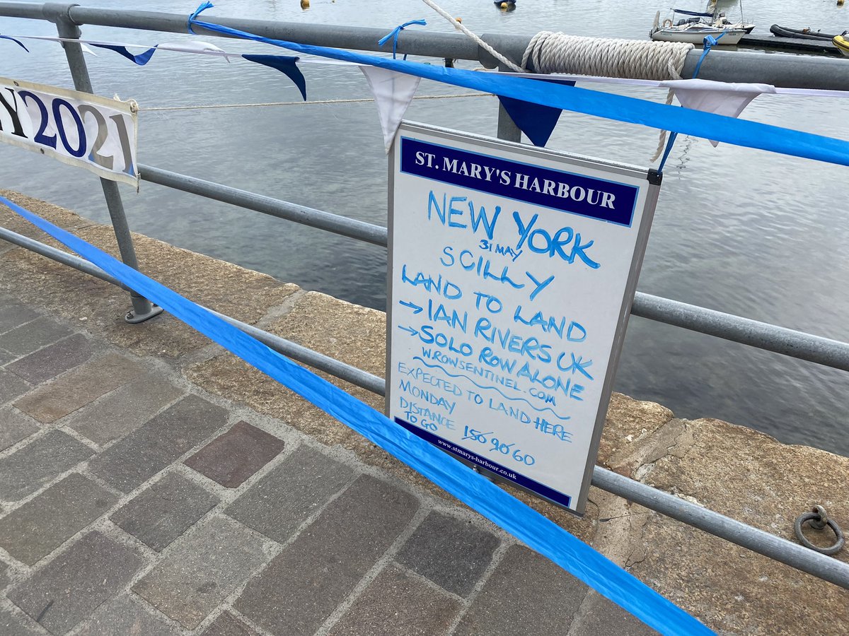 We’re hoping that Ian will arrive at St Mary’s Harbour on Monday afternoon. We’d love to see as many of you who can make it come down to cheer him in. 🇺🇸🚣‍♀️🌊🇬🇧💪👏@OfIsles @IoSCouncil @CIOS_HER @stmartinsscilly @stmartinswaters @AgnesPostOffice @TrescoIsland @TrescoBoats