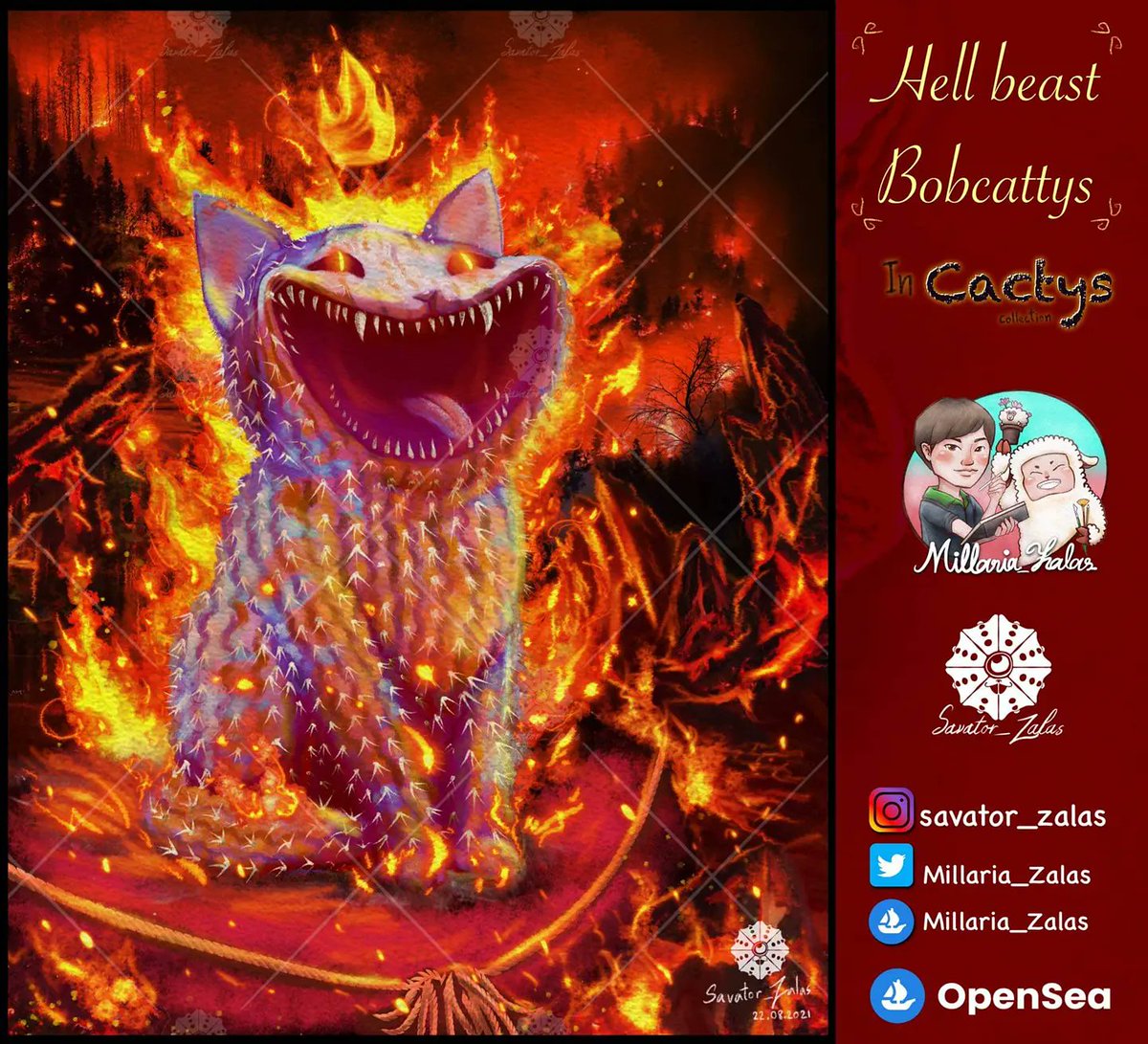MillariaZ's tweet photo. 🔥New Drop🔥 in collection "Cactys"
"นุด!!! ฉันไม่ได้เผานะ⁉️"
คือคำที่พูดออกมาจากมัน เมื่อสภาพจิตใจของมันเปลี่ยนไป มันเห็นมนุษย์เผาป่าเป็นว่าเล่น ความเลวร้ายของธรรมชาติได้สะสมฝังลึกลงในใจ แปลเปลี่ยนเป็นบางสิ่งที่น่ากลัว...

Opensea : https://t.co/Ku1NjQCvUc
IG : savator_zalas https://t.co/0amIoG78ir