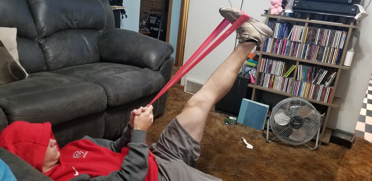 its race day at the Eckart house.  stretching before the run it critical.
<a href="/CentCougsFB/">Centennial Cougar Football</a>