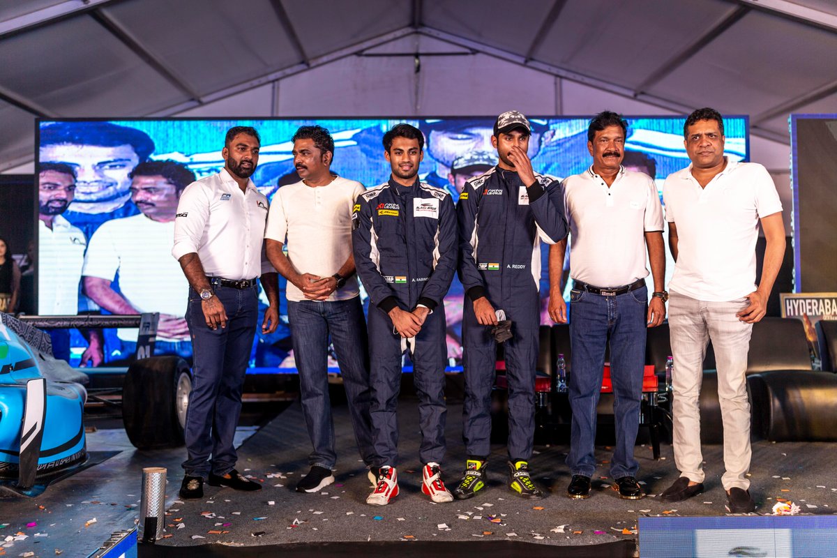 FRIndiaOfficial's tweet photo. A moment of celebration as we mark the beginning of a new chapter of Indian motorsports in Hyderabad! A huge honour to be supported by the who's who of the Indian motoring fraternity! https://t.co/yUafihDPm2