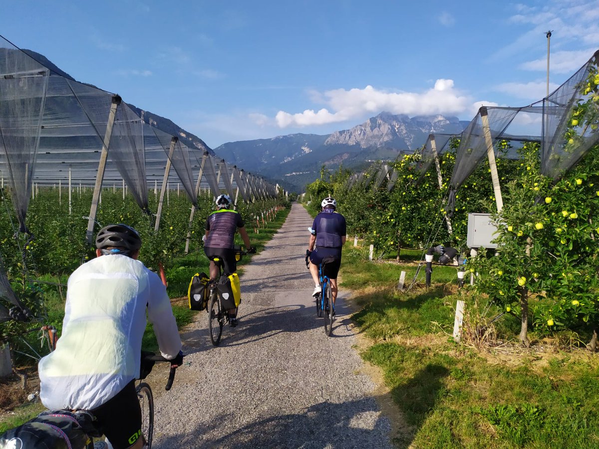 Pedalare tra i meleti della ciclabile della  Valsugana, nn ha prezzo...