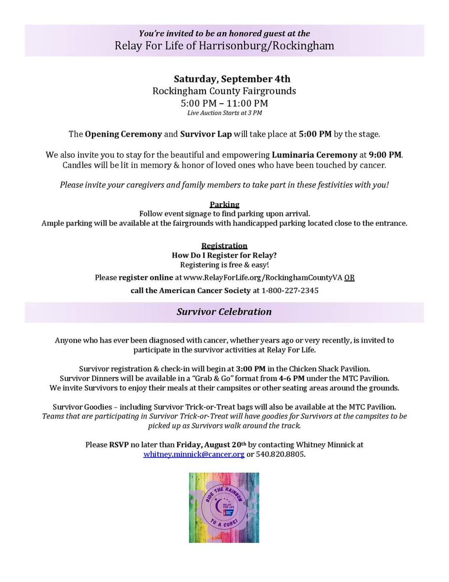 RockinghamRFL's tweet photo. Survivor Sunday!! We're 2 weeks away from Relay! Are you a Survivor? We invite you to join us at Relay. Do you know a Survivor?  We ask you to invite them to Relay. https://t.co/PngaNT2WS7