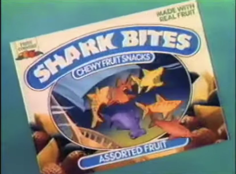 Who Remembers “Shark Bites?”

#SharkBites #BettyCrocker #Snacks #Shark #Lunch #SchoolSnacks #SchoolSnack #Gummies #Childhood