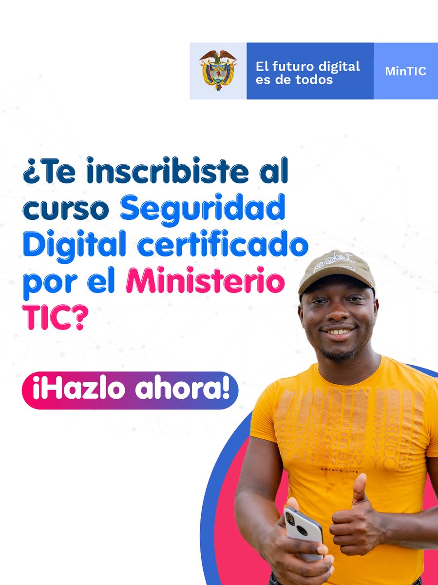 TalentoDigCol's tweet photo. 🙌🏻 #BuenasNoticias I CIO y líderes de TI, aprovechen la oferta de 👩🏻💻#CursosDeLaEstrategiaTransfórmate del @Ministerio_TIC y certifiquen sus habilidades para lograr una adecuada y oportuna gestión relacionada con la seguridad digital. Inscríbanse👉🏻 https://t.co/tbUvuBOFIZ https://t.co/x1PNGmxZYy