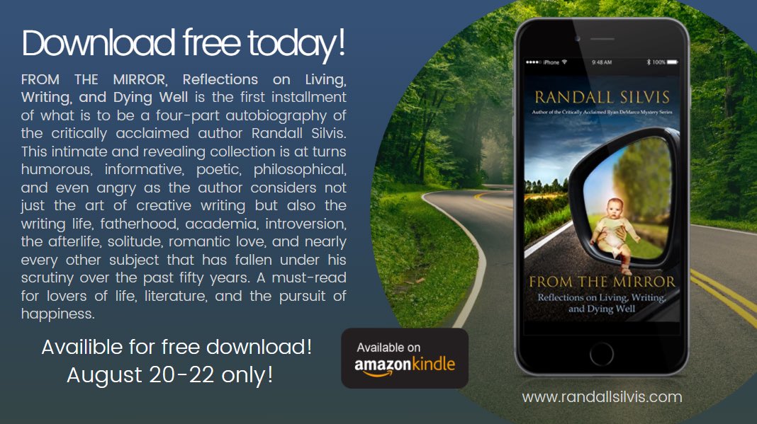 Author Randall Silvis (@randall_silvis) on Twitter photo Today is the FINAL DAY to download a FREE ebook of my FROM THE MIRROR: REFLECTIONS ON LIVING, WRITING, AND DYING WELL.
amazon.com/Mirror-Reflect…
<a href="/randallsilvis/">Randall Silvis</a> Today is the FINAL DAY to download a FREE ebook of my FROM THE MIRROR: REFLECTIONS ON LIVING, WRITING, AND DYING WELL.
amazon.com/Mirror-Reflect…
<a href="/randallsilvis/">Randall Silvis</a>