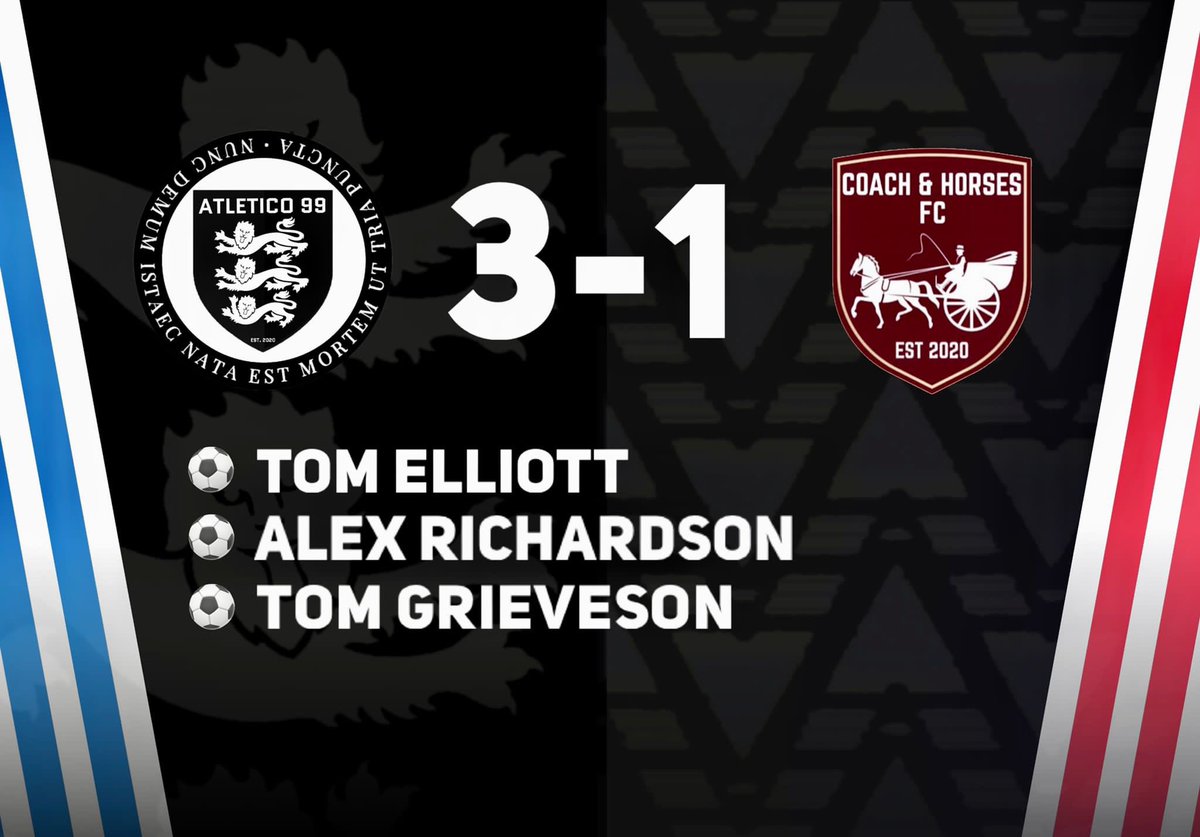 Oh. Complete performance from every one of our boys against last seasons Division 3 winners. We dealt with the physicality of them all game and came out on top. Goals coming from <a href="/tom_elliott7/">tomelliott</a> <a href="/AlexRicho99/">Alex richardson</a> <a href="/Greffooooo/">Tom Grieveson</a>. VAMOS ATLETI💙