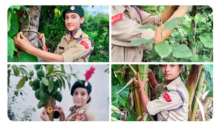 NCCDteJKL's tweet photo. A new initiative "I OWN A TREE" taken by the NCC cadets of GCW Udhampur/ 2 J&amp;K Girls Bn NCC on Raksha Bandan 2021, wherein the cadets tied Rakhi on the Trees and Plants and promised to take care of them in future.

@HQ_DG_NCC
@prodefencejammu 
@proudhampur 
@PRODefSrinagar https://t.co/i2YC4kU3e3