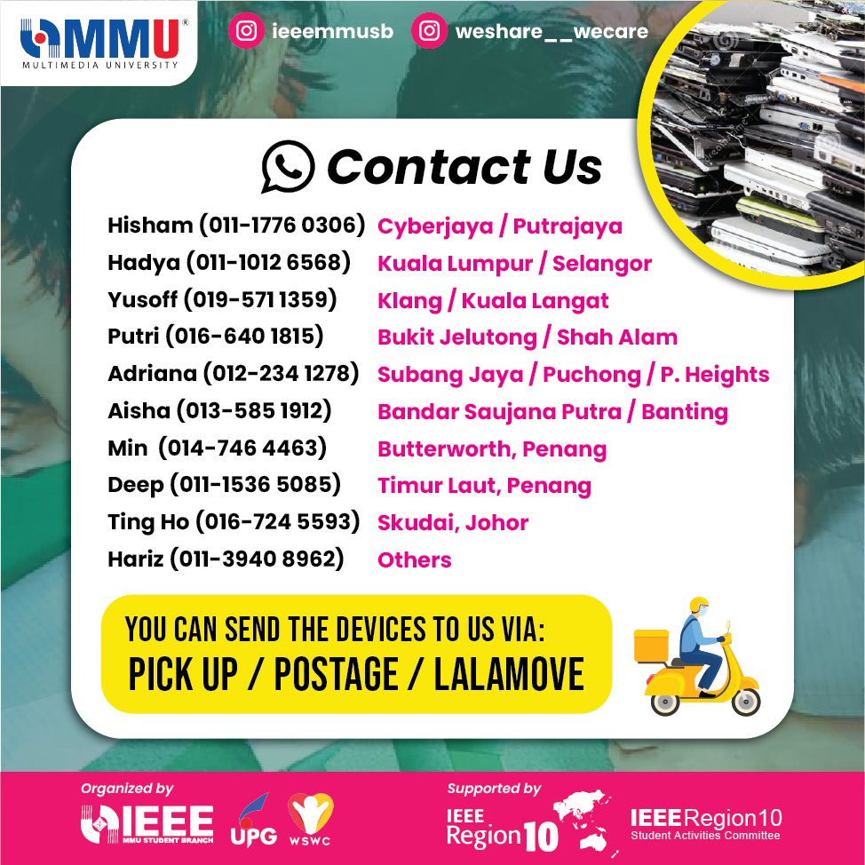 Hello! 👋 In collaboration with UPG WeShare_WeCare (WSWC), IEEE Multimedia University Student Branch (IEEE MMU SB) is starting a project called Project E.D.Di.E. (Everyone Deserves Digital Education).