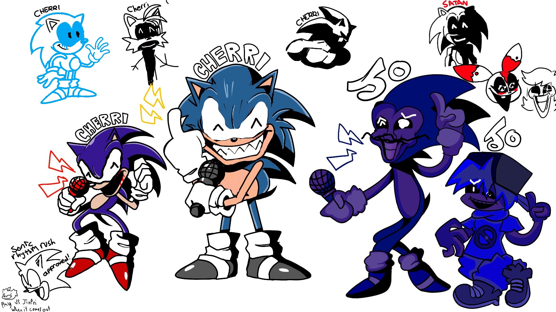 Majin Sonic Cherribun Sticker - Majin Sonic Cherribun Fnf