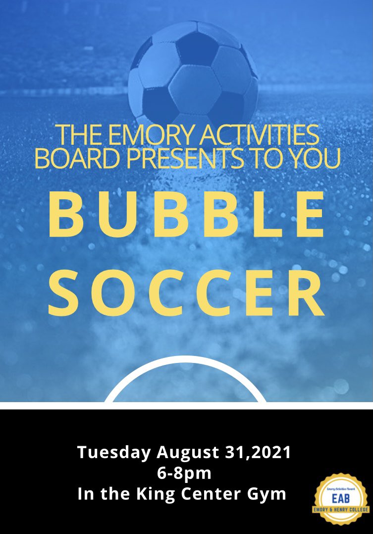 EmoryActivities's tweet image. Join us this Tuesday, August 31st at 6pm in the king center gym for Bubble Soccer!