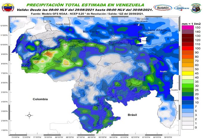#29Ago @INAMEH Informa: Se observan áreas nubladas con descargas eléctricas en Zulia, Falcón, Centro Norte Costero, Sucre, Delta Amacuro, Portuguesa, Barinas, Apure, Amazonas y Esequibo. #Reporte de las 04:50 HLV #TrabajoJuntoAlPueblo @Mincyt_VE @Gabrielasjr @arelisjo76