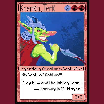 TypicalDan's tweet image. A Krenko request #pixelart #mtg