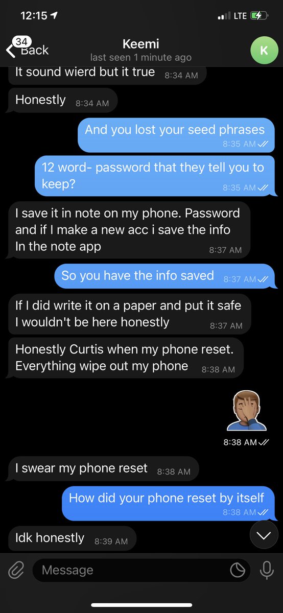Crypto_Realtor's tweet photo. @IamAileenDiaz @heybwoyy Someone please explain how he was scammed because he lost his own wallet seed phrases and created a new wallet. https://t.co/6k4gxTIDaP