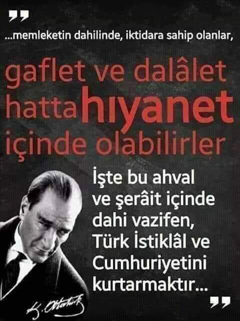 "Hattı müdafaa yoktur; sathı müdafaa vardır.
O satıh bütün vatandır.
Mustafa Kemal Atatürk 

Ebedi Başkomutanımız Mustafa Kemal Atatürk  rahmet ve minnetle...
🇹🇷🇹🇷🇹🇷🇹🇷🇹🇷🇹🇷🇹🇷🇹🇷🇹🇷🇹🇷
#ZaferYolumuz