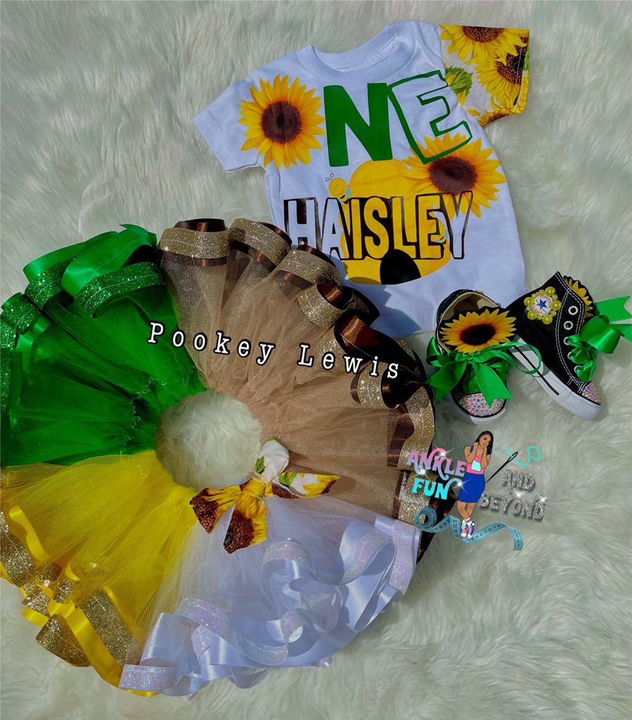 PookeyDaRealist's tweet image. Sunflower🌻 &amp;amp; Bubble Bee🐝  ribbon tutu set with matching shoes😩😍🔥💚.. 

Text (318) 614-4078 to ORDER😊.. #AnkleFunAndBeyond