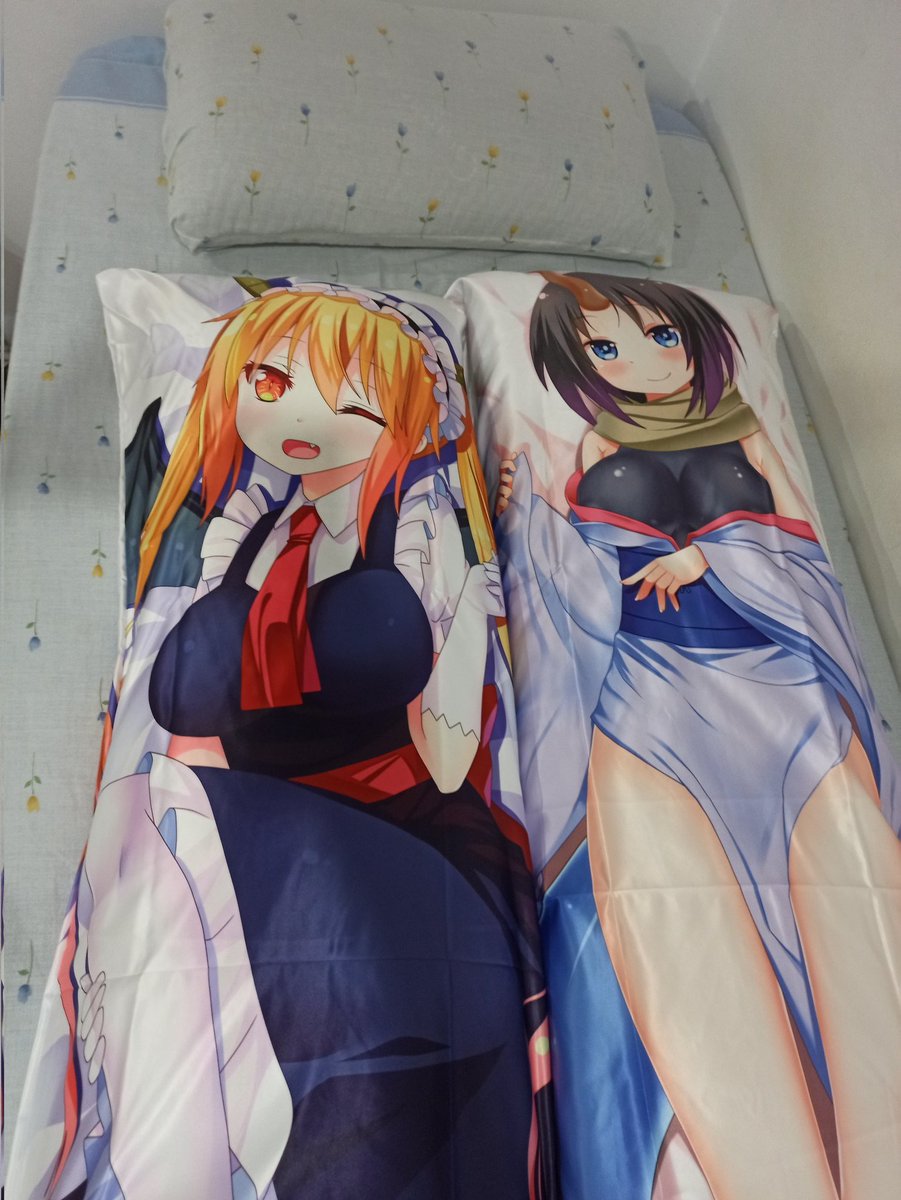 Elmast_'s tweet photo. new Tohru and new Elma 🧡💙
.
I am already in my usual home and here I had 2 pillows, I can finally have them well https://t.co/cVVJe8VN13