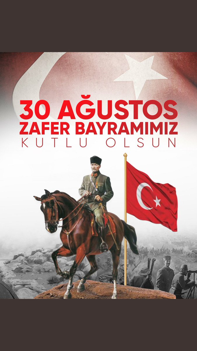"Zafer, zafer benimdir diyebilenindir."
Türk Milletinin bağımsızlığının en büyük adımı olan; Büyük Taarruz Zaferi’nin yıl dönümünde, Başta Gazi Mustafa Kemal Atatürk olmak üzere tüm Aziz Şehitlerimizi saygı, minnet ve rahmetle anıyorum.

#30AğustosZaferBayramı'mız Kutlu Olsun.