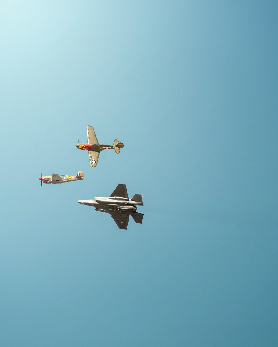 lane_abshire's tweet photo. @F35demoteam and @WarhawkMuseum Heritage Flight.
Seeing these 3 birds in formation was something to behold. https://t.co/joopRdfbo1
