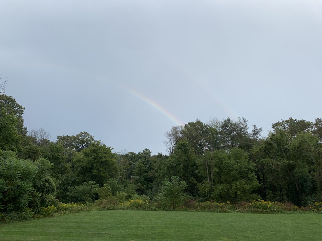 AlecZuch's tweet photo. Double rainbow post storm ⛈🌈 https://t.co/YORJ0M2AnJ