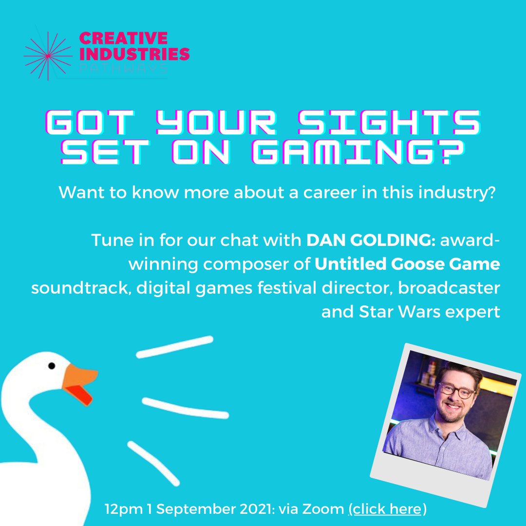 NMLLEN's tweet image. Student Learning Opportunity: Gaming, Music, Media and Films! 
 South West LLEN and One Day Studios are hosting a Live Q and A with Digital Gaming Expert Dan Golding on Wednesday, 1st September at 12:00pm, via Zoom. 
Registration here: buff.ly/3DkDaLt