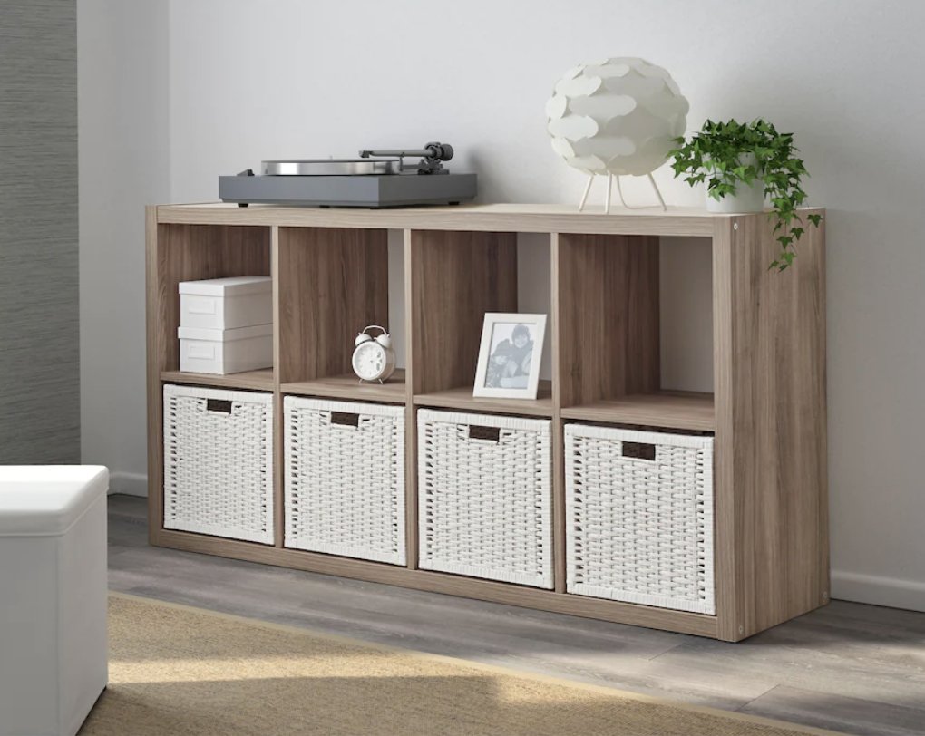 Kallax каллакс стеллаж под беленый дуб 147x147 см