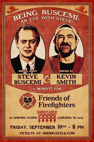 On 9/10, find out what it’s like to be a living legend! Join us for BEING BUSCEMI: An Eve with Steve - a benefit for the 20th anniversary of the @FriendsOfFF, streaming live from @SModcastle! Only 48 tickets are on sale at smodcastle.com/event-details/…