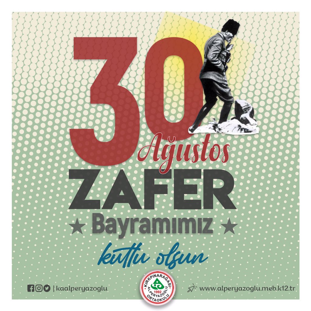 🇹🇷 Büyük Taarruz Zaferi’nin 99.yıl dönümünde başta Gazi Mustafa Kemal Atatürk ve silah arkadaşları olmak üzere bağımsızlık mücadelemizin tüm kahramanlarını saygı, minnet ve rahmetle anıyoruz.

#30AğustosZaferBayramı kutlu olsun! 🇹🇷