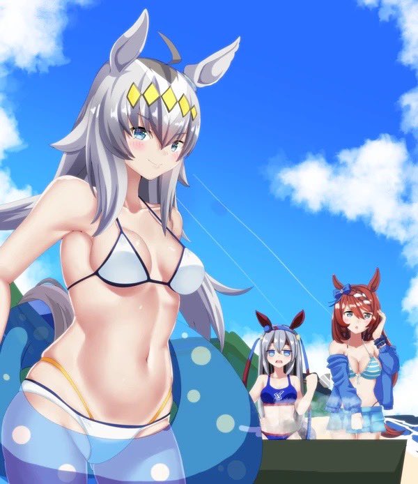 #これでフォロワーさん増えました
アビーちゃんと水着ウマ娘 