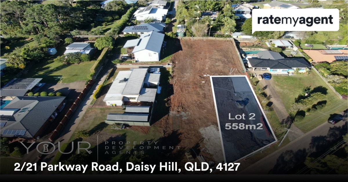 Agent_Nicky's tweet image. 📍 2/21 Parkway Road, Daisy Hill, QLD, 4127

My latest listing on RateMyAgent
 rma.reviews/U1pR7QUtkFdq

Only two lots left! 

Block Facts 
12.95m Frontage 
26.6m Depth 
(376m2 clear of driveway) 
Total Land 558m2

Blocks estimated to register in September 2021...
