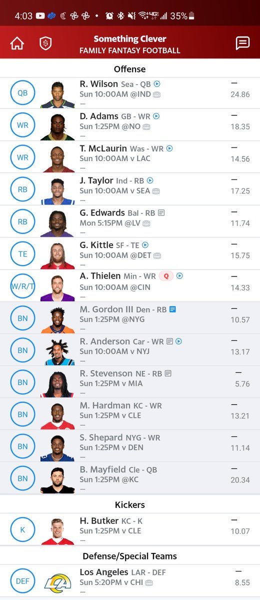 bentonbaker's tweet photo. Had last pick in a 10 player league. Not upset with the outcome as of this moment. Thoughts? #FantasyFootball #grademydraft #FantasyFootballDraft #FantasyFootballAdvice https://t.co/rB06qRr3MC