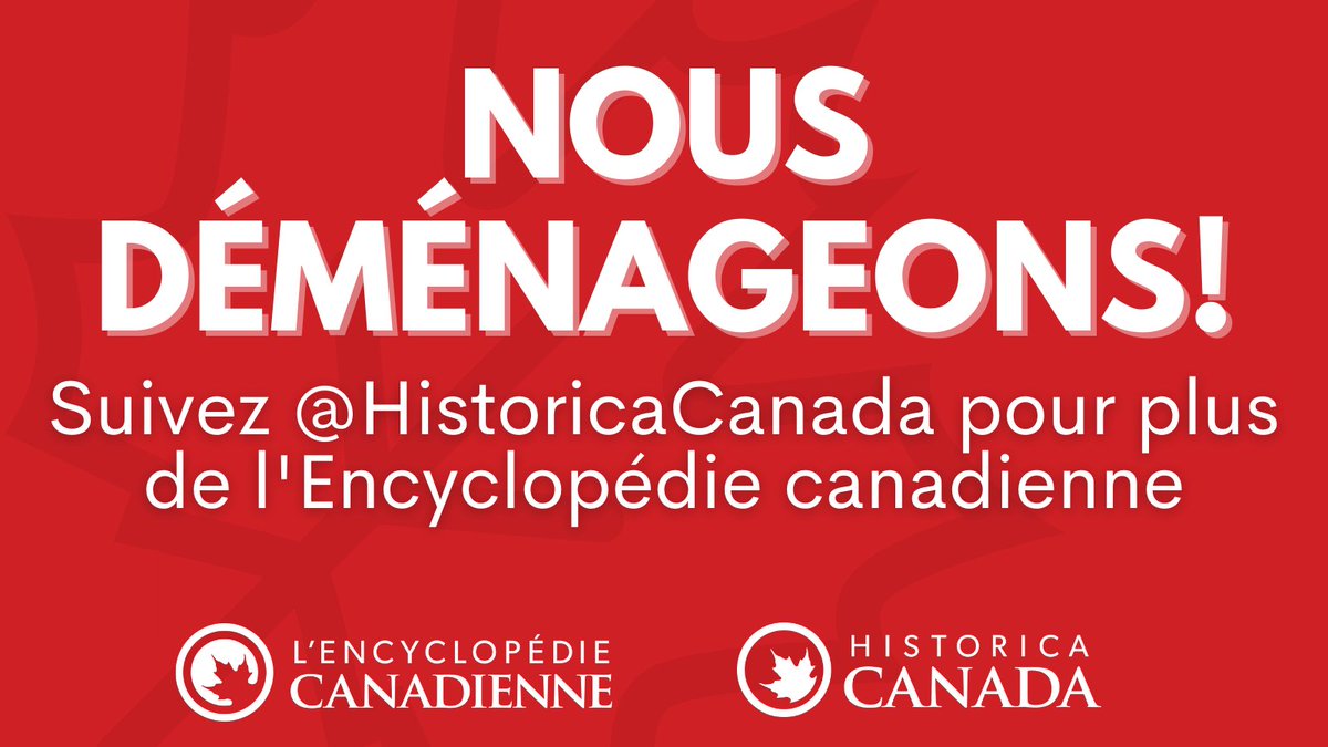 Nous déménageons! Dès le 1er septembre, ce compte ne sera plus actif. Suivez @HistoricaCanada pour plus de l’Encyclopédie canadienne. Merci de nous suivre!