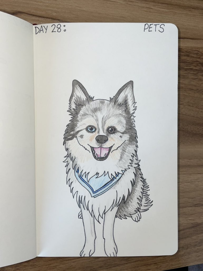 RSilentNinja's tweet photo. Day 28: Pets 🐶 

Whoops, running a day behind! Anyways, this is a drawing of my dog Lucky! 🍀🥰

#AugustDechART #DechartGames #Dog #DogDrawing #traditionalart #RandomSilentNinja https://t.co/k2p7YY7QRf